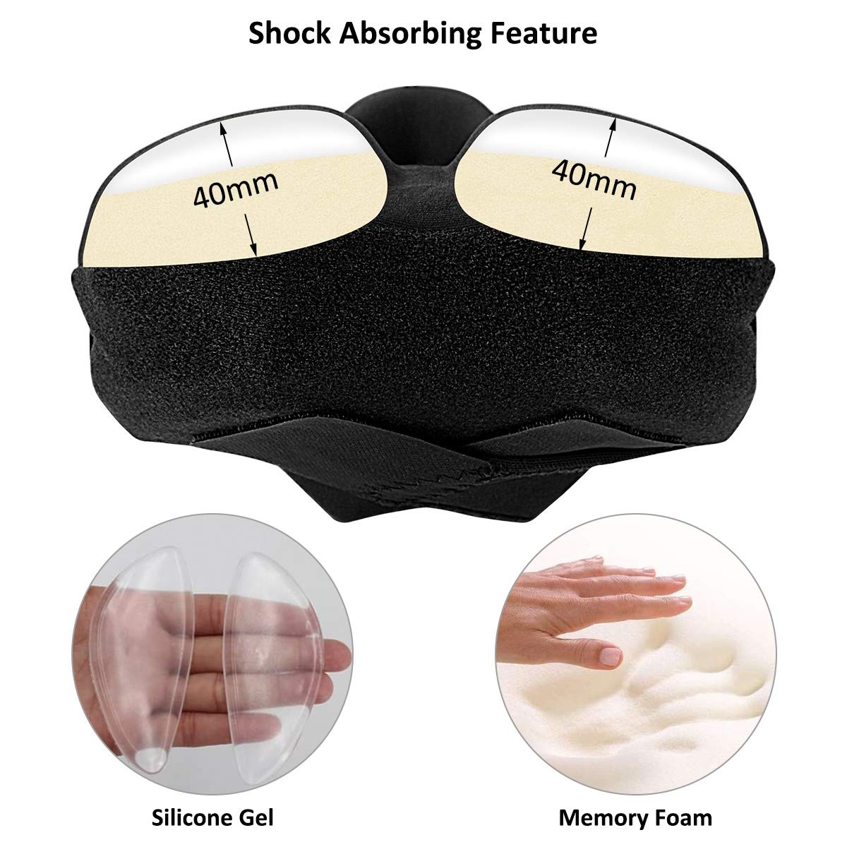 Gel Bike Seat Cushion Cover – Breathable Comfortable Bicycle Saddle Cover Bla…
