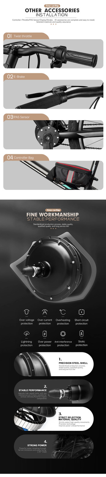Snow Electric Fat Bike 72V 5000W 20/24/26inch Brushless Non-gear Rear Hub Motor