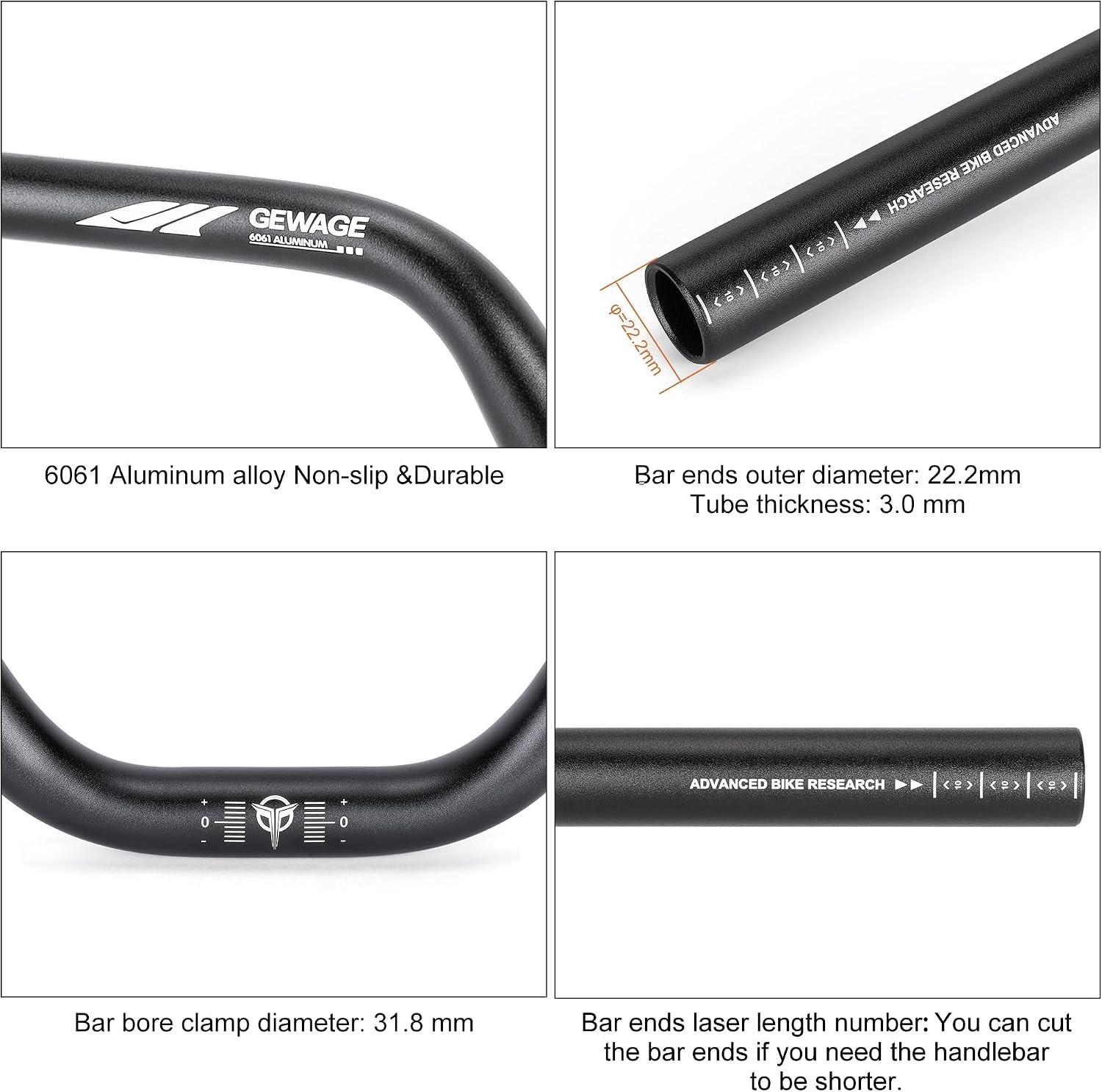 Modern Mountain Bike Riser Handlebar – 55mm Rise
