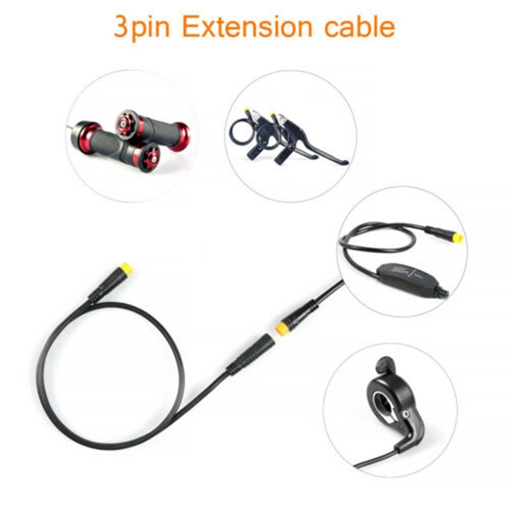 Black Extension Cable Cable EBike Extension Fittings Practical Brand New