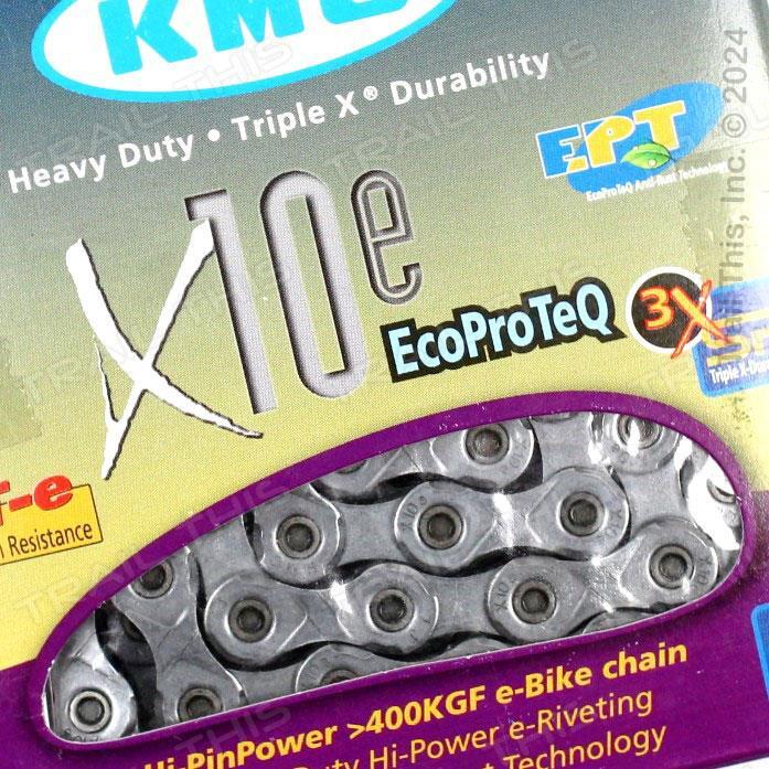 KMC e10 EPT 10-Speed 136L eBike Bike Chain Silver Anti-Rust Resistant Coating