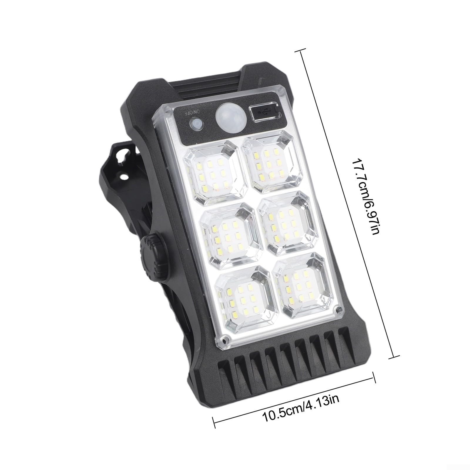 Outdoor Clip-On Solar Light with Motion Detection USB Rechargeable LED Lamp