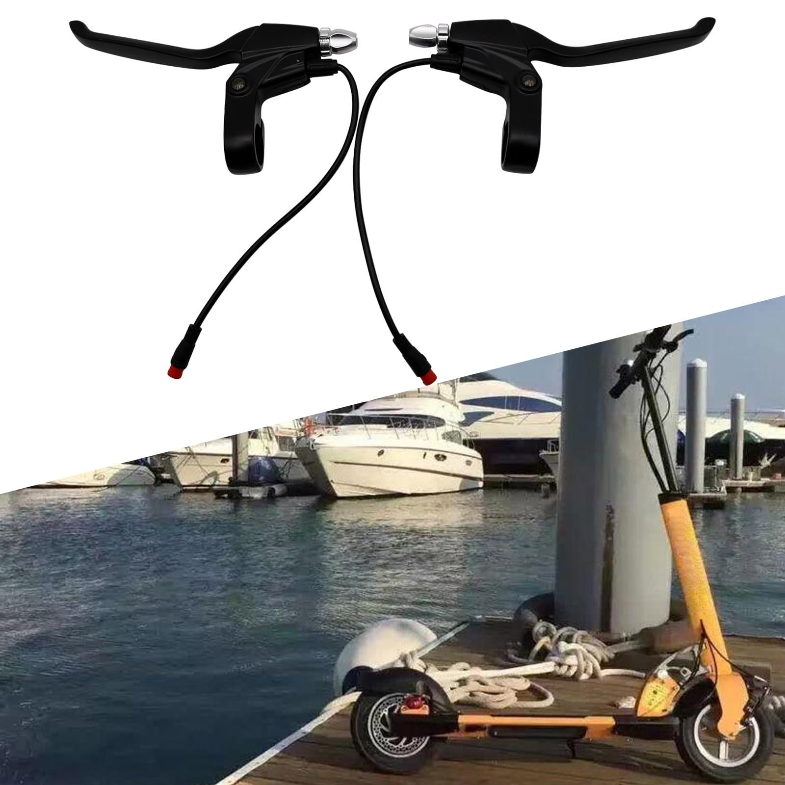 108PDD Ebike Brake Lever Set 2 Pin Male Brake Levers Left and Right Power Off