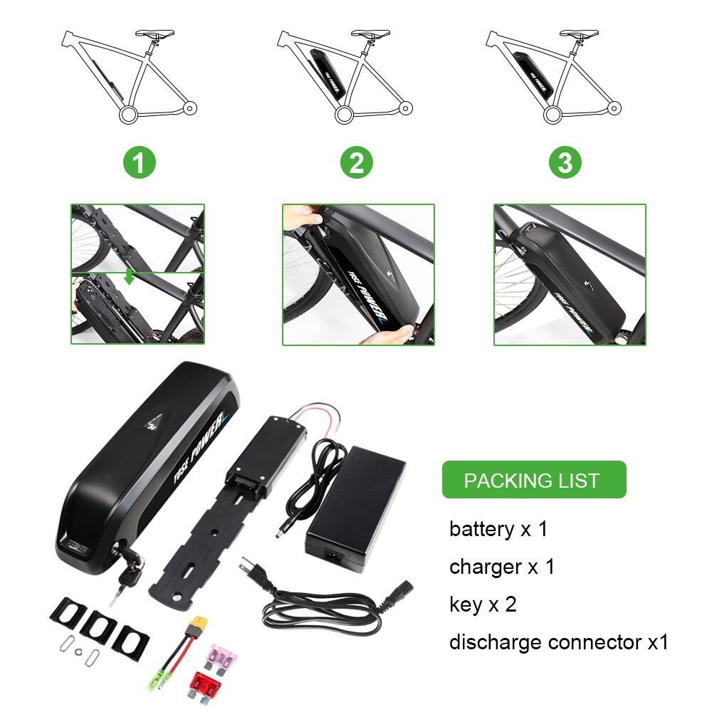Electric Bike Hailong Battery 52V 48V 36V 15Ah 17Ah 20Ah Lithium Ebike Battery