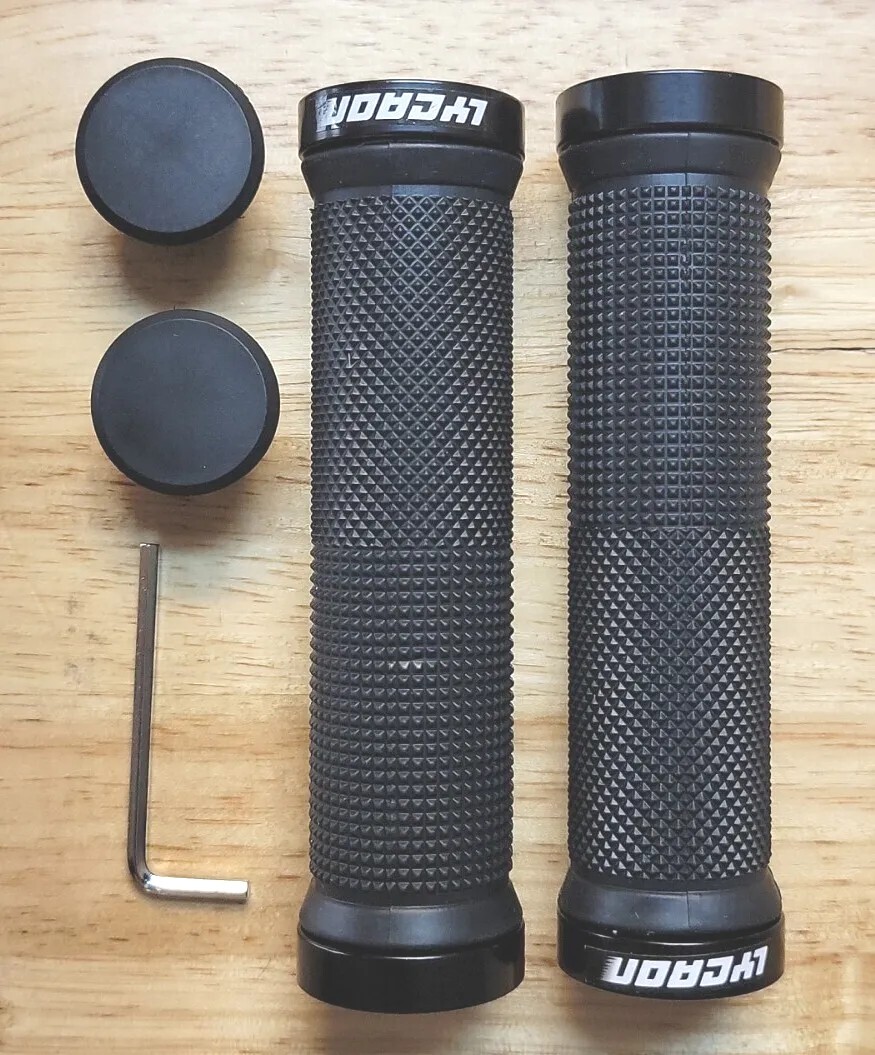 Non-Slip Bike Handlebar Rubber Grips for BMX MTB Mountain Bike with End Caps
