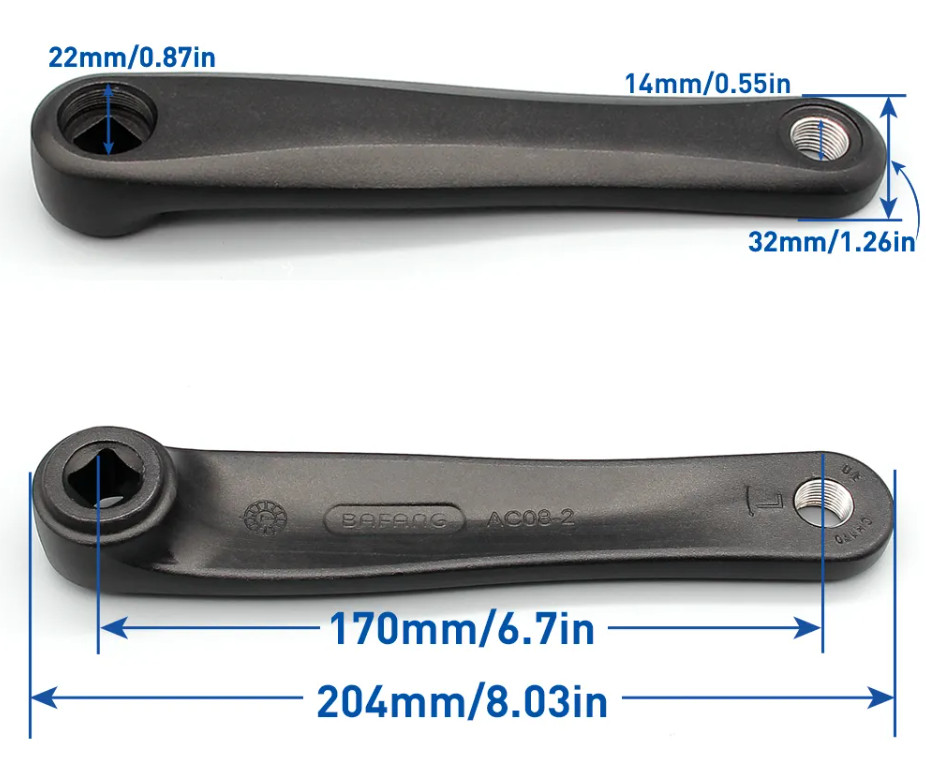 Crank Arms For E-Bike Bafang BBS01/02/BBSHD Mid-Drive Motor