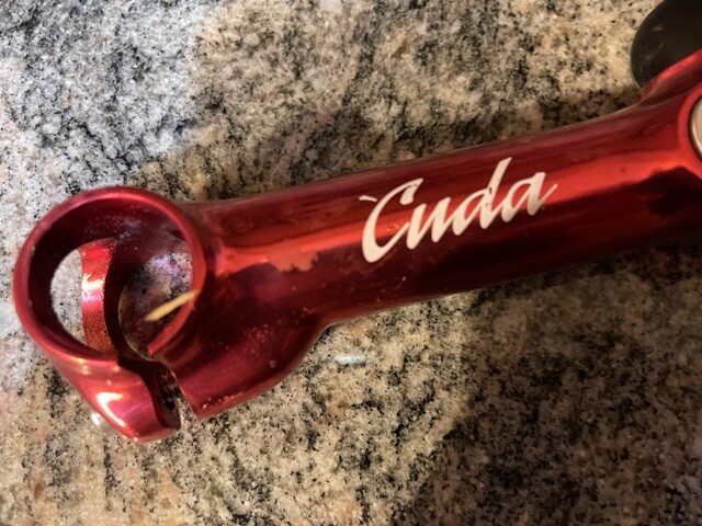 ! NOS VINTAGE OLD SCHOOL THREADLESS ATB MTN STEM BARRACUDA CUDA RED BIKE