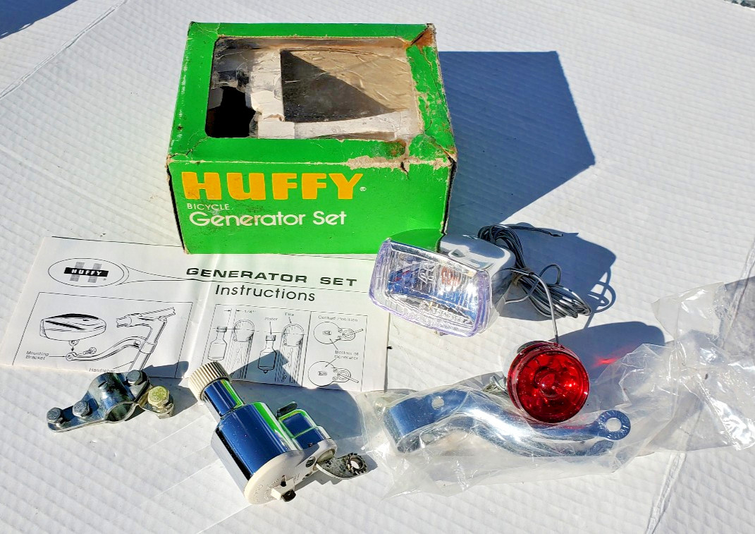 NOS Huffy Generator Head Tail Light Set Bicycle Screamer Murray Sears Spyder AMF