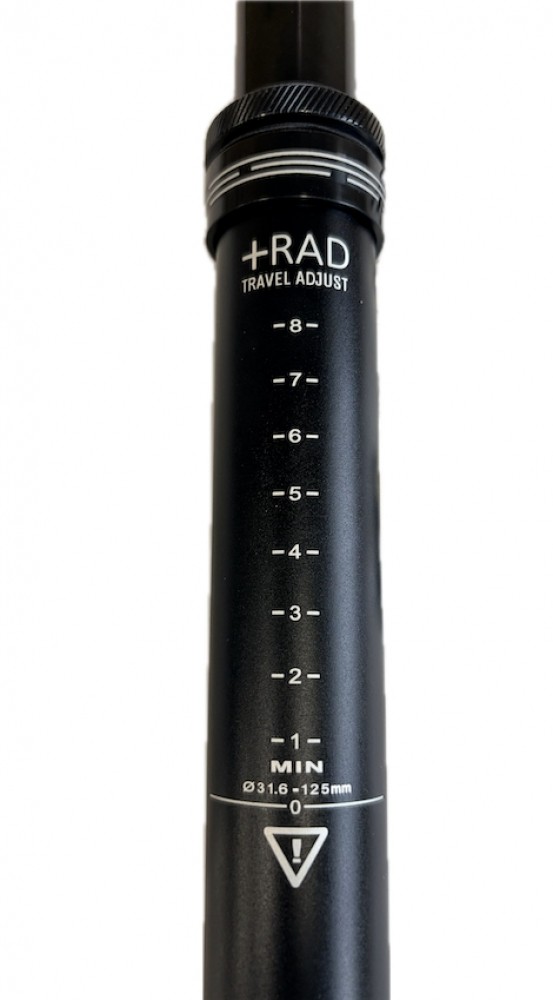 TranzX +RAD Adjustable Travel Internal Dropper Seatpost 31.6mm x 125mm