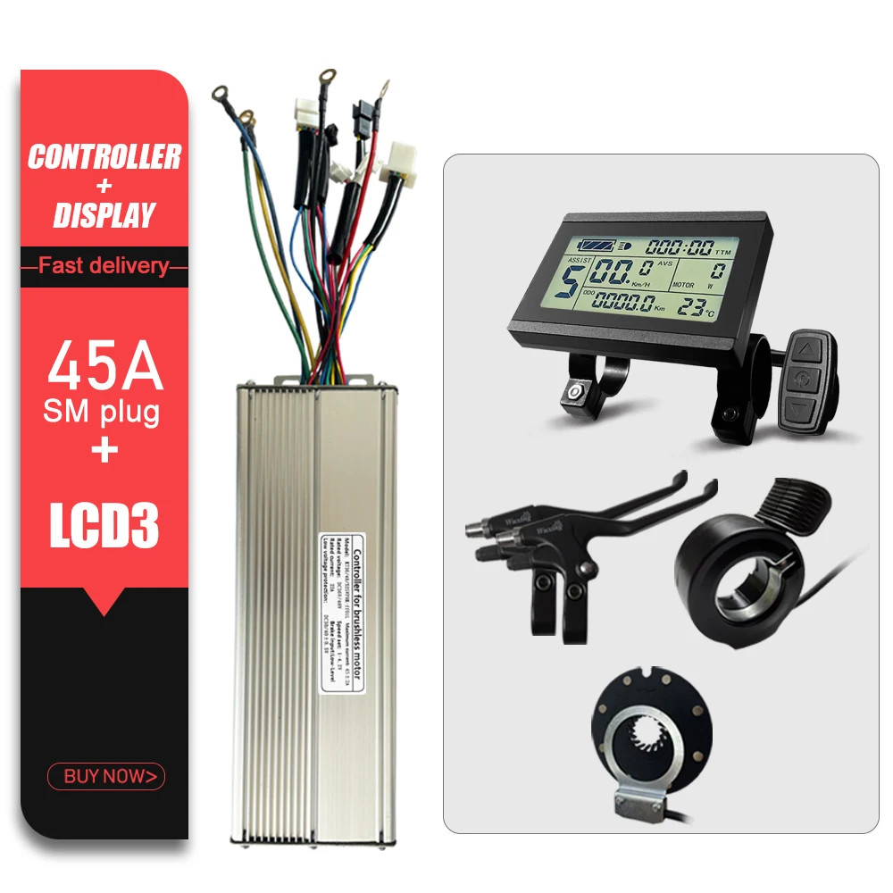 E-bike Sine Wave Controller 36V/48V/52V 45A for Electric Bike Conversion Kit