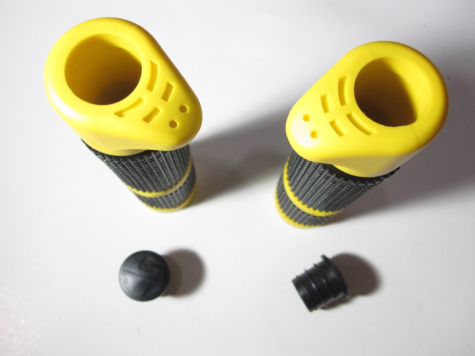 NOS GT Standard Handle Grips with GT end caps and Yellow Black in Color