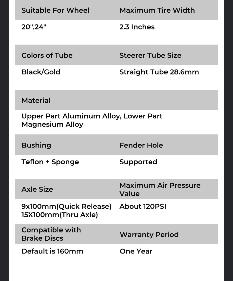 20/24 Inch Bicycle Suspension Air Fork Remote Manual Lockout Fork 100mm Travel
