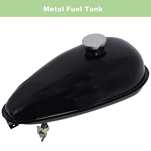 4L Metal Fuel Gas Tank with Cap, Spark Plug, Petcock, Fuel Line, Fits 49cc