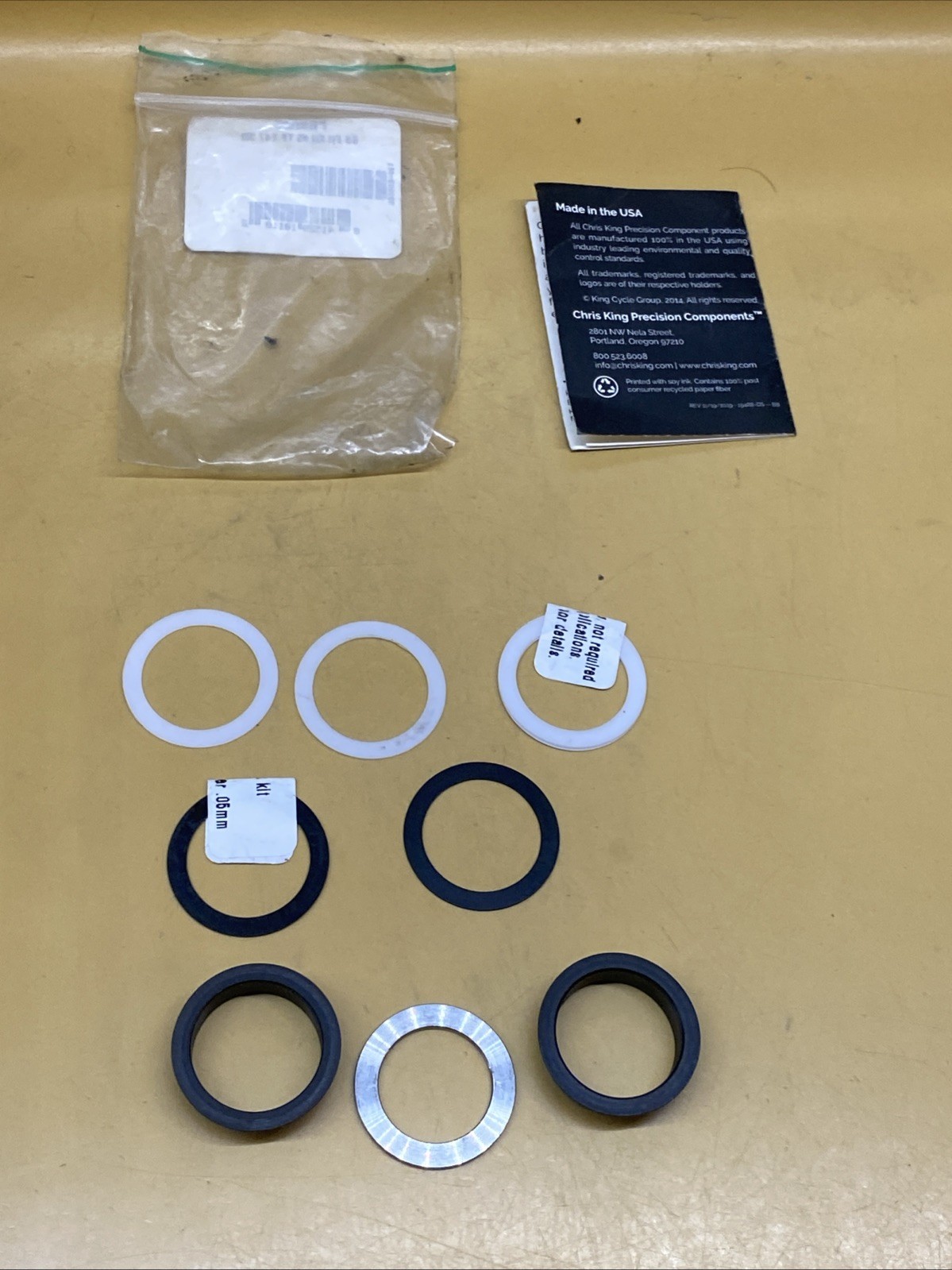 NEW Chris King PBB045 BB Kit #8 ThreadFit 24 Road 68mm Bottom Bracket Kit