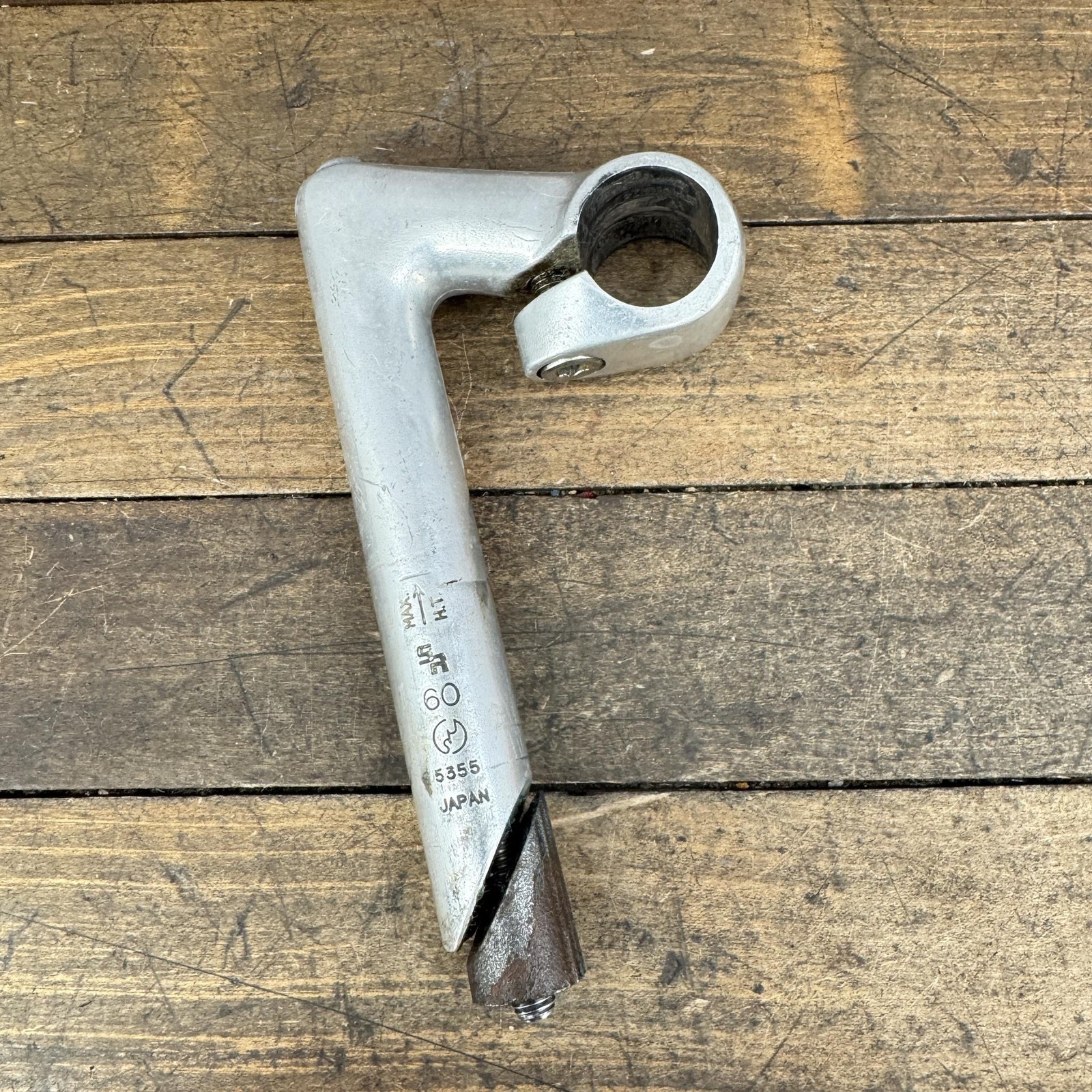 Vintage SR Quill Stem 25.4 Clamp 60mm Alloy Japan Silver 5355 Road Bike 80s