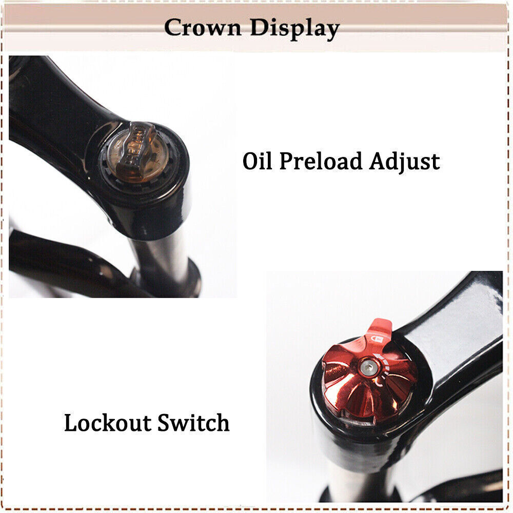 26″*4.0 QR Beach Oil Suspension Fat Fork 1-1/8″ Disc Brake Snow MTB Bicycle Fork