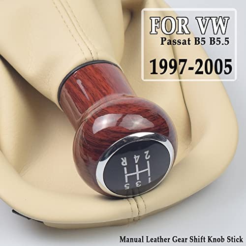 5/6 Speed Gear Stick Shift Knob Leather Boot for VW Passat b5 5 speed beige