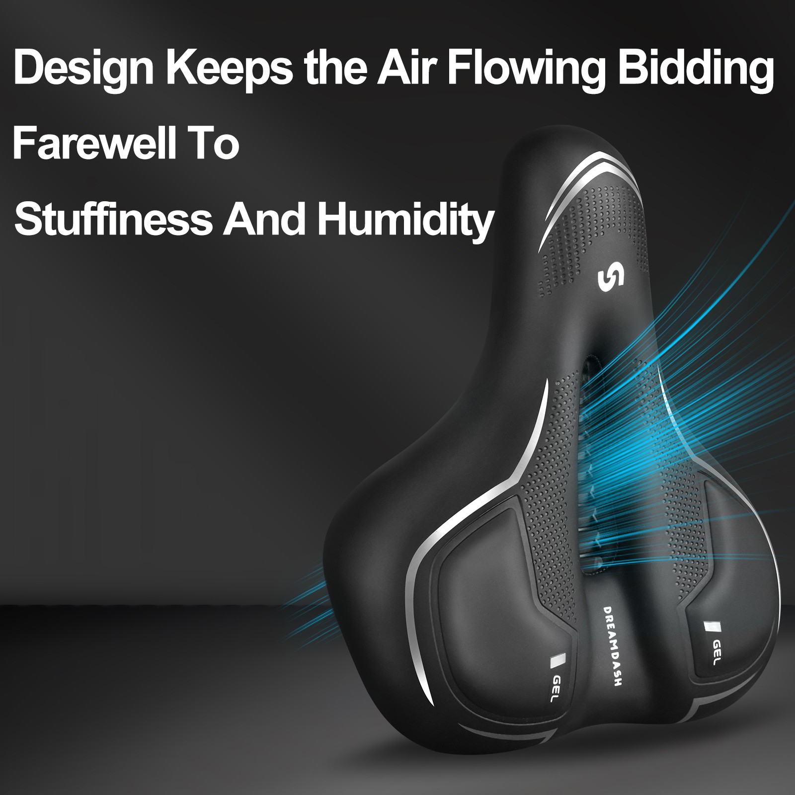 A Pair Bicycle Bike Saddle Seat Comfort Wide Big Bum Soft Gel Cushion Pad Sporty