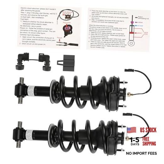 Front Pair Shock Absorber Struts 1 Pair Front Shock Struts 2015-2020 Black