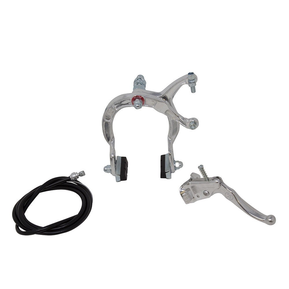 PRO+OLD SCHOOL BMX BIKE MX REAR BRAKE LEVER CABLE CALIPER CRUISER BICYCLE SILVER