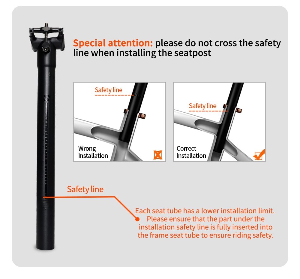 Carbon Seatpost Offset 0mm Mtb Retractable 27.2/30.8/31.6mm Seat Post 400MM
