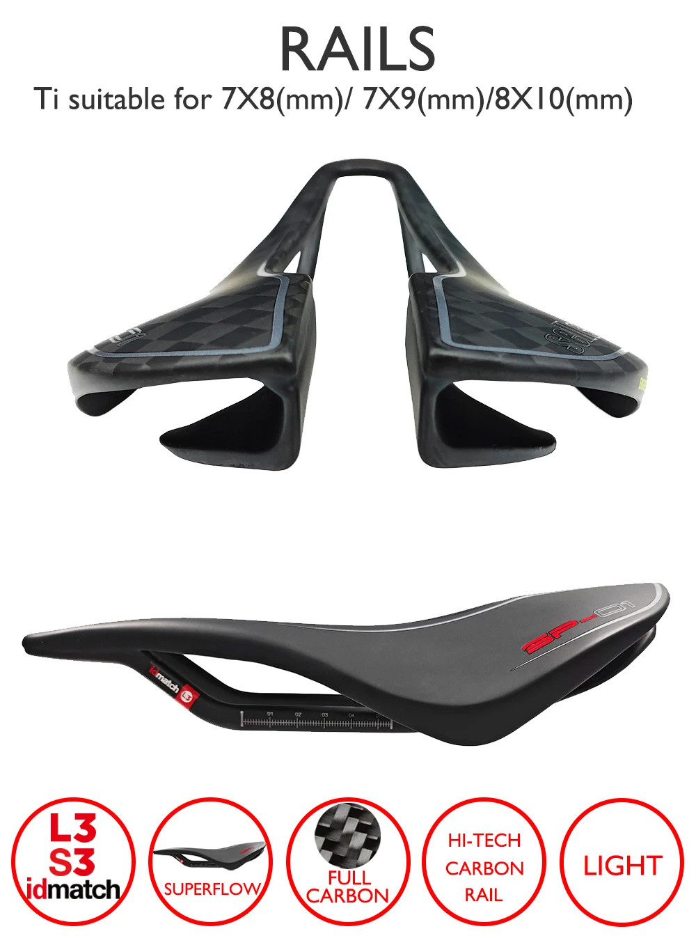 Carbon Tekno Superflow Bicycle Saddle for Road/MTB Short Nose/Split Tail Design