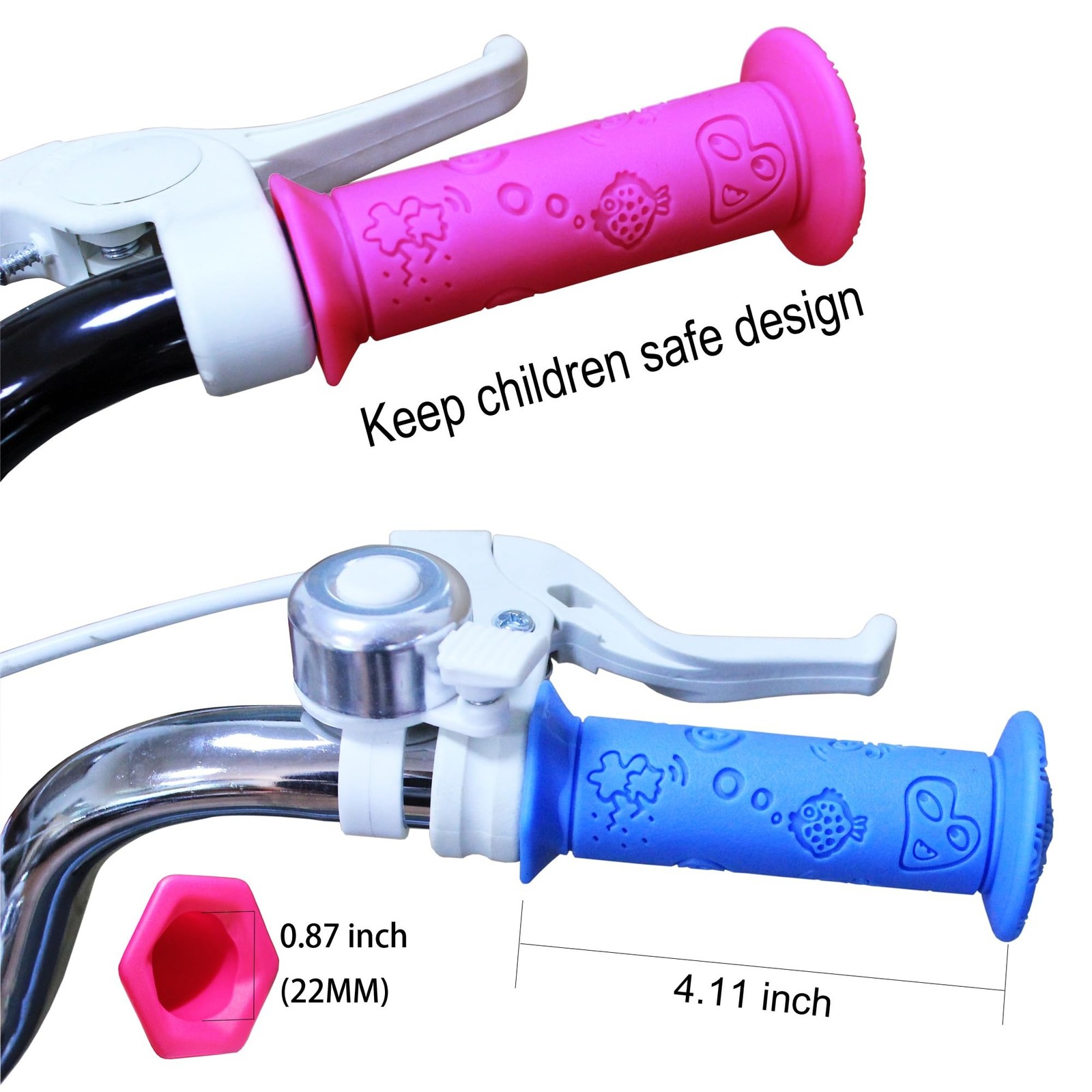 Kids Bike Grips 4PCS – Eco-Friendly TPE Handlebar Grips for Children’s Bikes/…