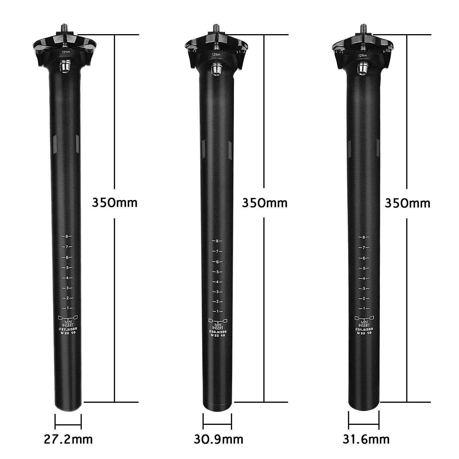 FIFTY-FIFTY Mountain Bike Seat Post, 27.2/30.9/31.6mm Aluminum Alloy Bicycle …