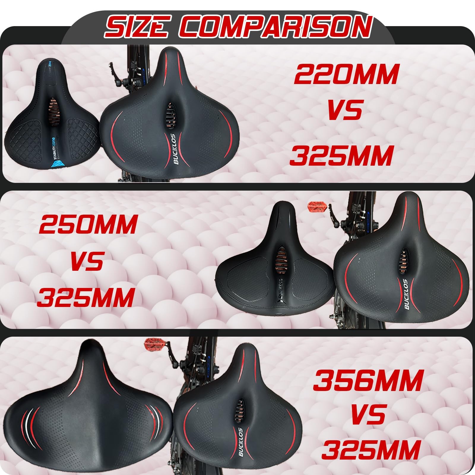 Wide Bike Seat for Men Women Ebike Seats Comfort Extra Large Comfortable Bicycle