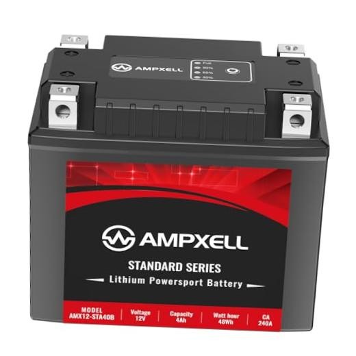 Lithium Motorcycle Battery 12V 240A 4Ah Replacement YB9A-A 12V 240A 4Ah[+ – ]