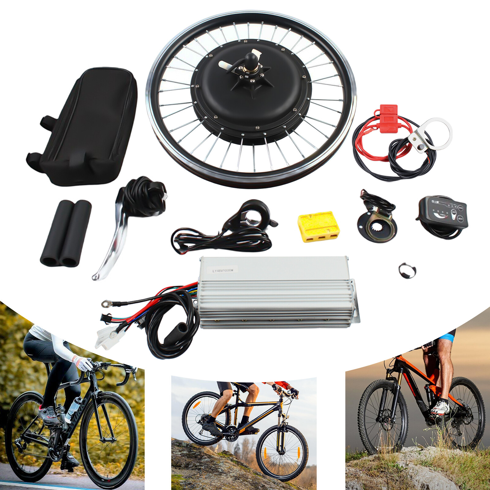20 Inch 48V Rear Wheel Hub E-Bike Conversion Kit 1000W Electric Bicycle Motor