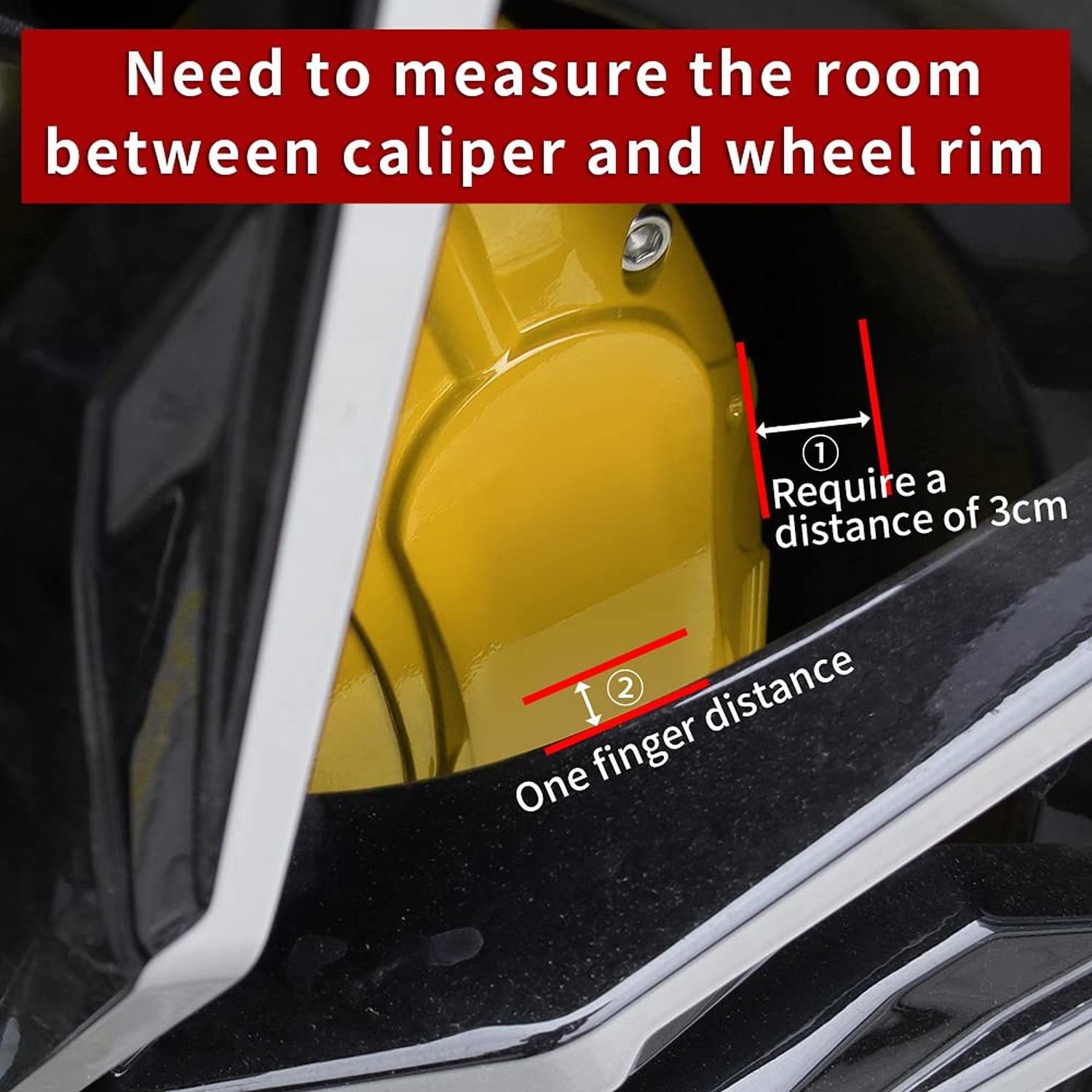 AOOA Caliper Covers Yellow Brake and Black Characters Covers Fits 2015-2023 M…