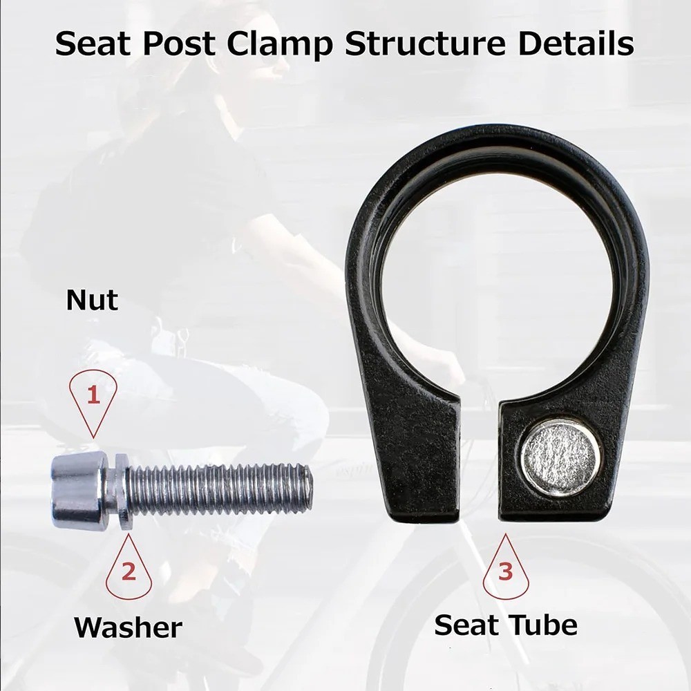Bike Seat Post Clamp Aluminum Alloy 28.6/31.8/34.9MM MTB Road Bicycle Clip