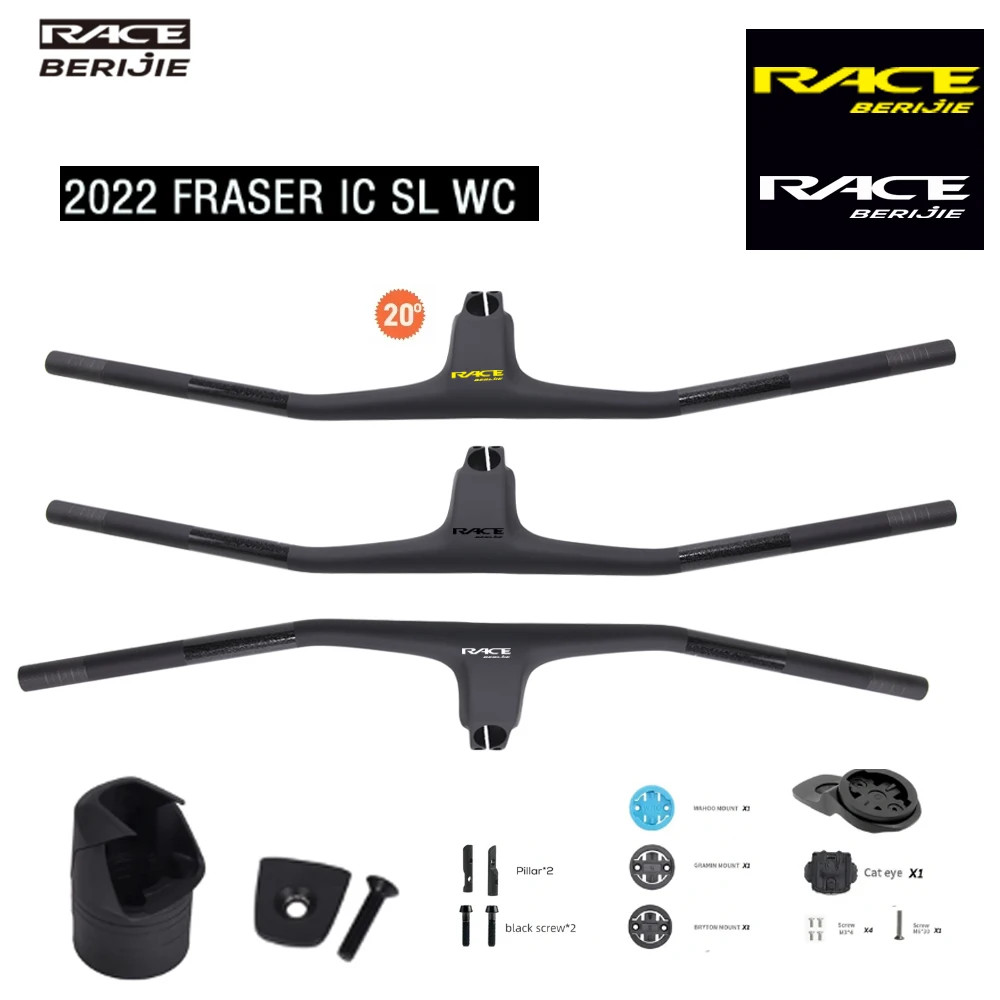 Carbon Fiber XC Mountain Bike Integrated Cockpit -20 Degree 740mm Flat T-Bar