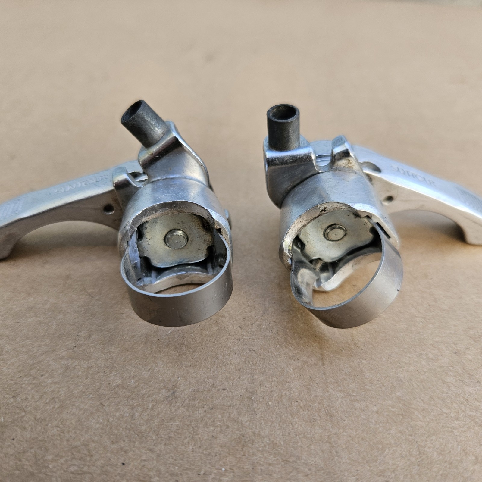 Vintage Suntour Power Ratcheting Thumb Shifters 6 Speed 3×6 Left Right Set Japan