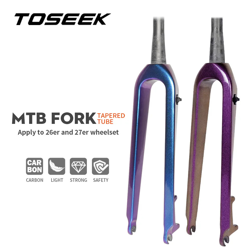 Carbon MTB Bicycle Rigid Fork Disc Brake Tapered Tube Ultralight Bicycle Fork