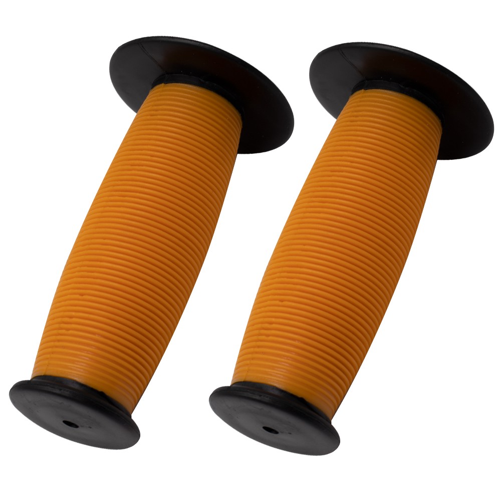 NEW! GENUINE PRO+ 115MM LONG BICYCLE PVC MUSHROOM GRIP IN BLACK/ORANGE