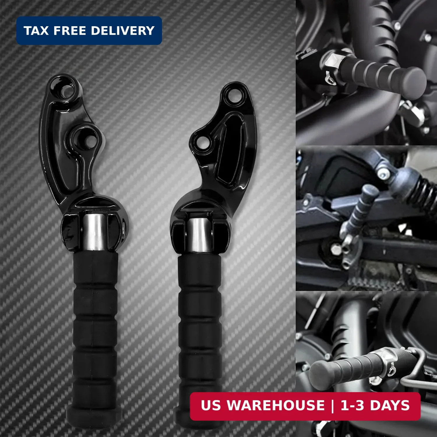 Motorcycle Rear Passenger Foot Pegs Footrest Mount Bracket Fit 2018-2025 (Gloss