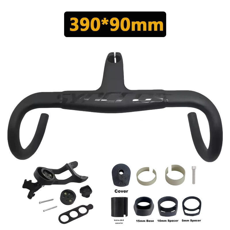 Road Bicycle Carbon Handelbar and Stem 28.6/31.8mm 390-430mm Width Bent Bar