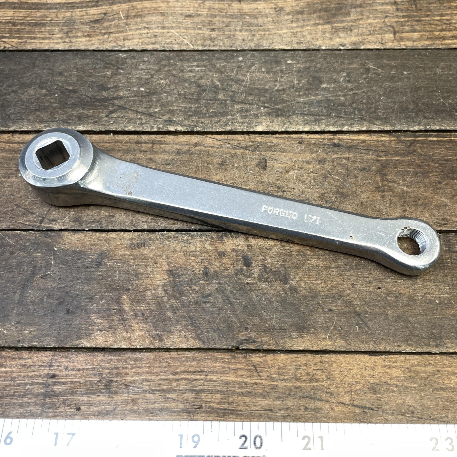 Vintage Maxy 171mm Left Crank Arm 80s BMX Japan Square Taper Silver Forged Alloy