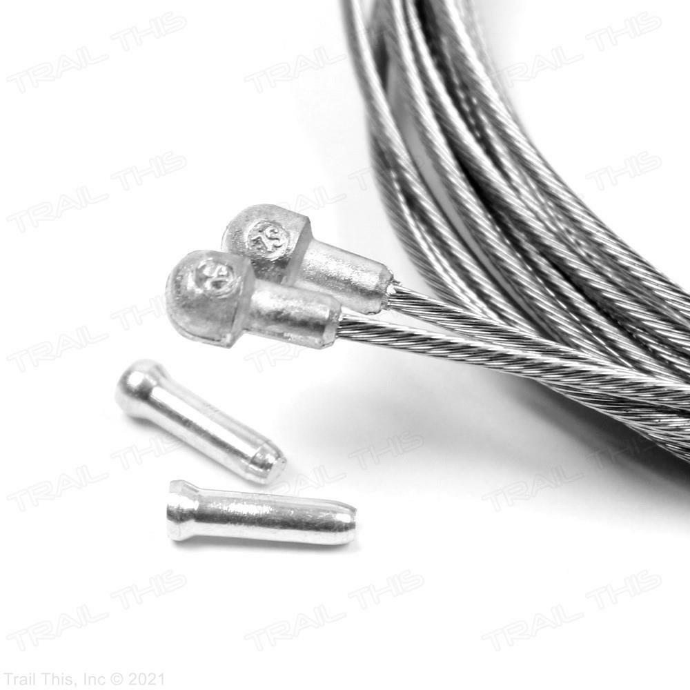 2 x Shimano SUS Stainless Steel Road Bicycle Brake Cables + Tips 1.6mm x 2000mm