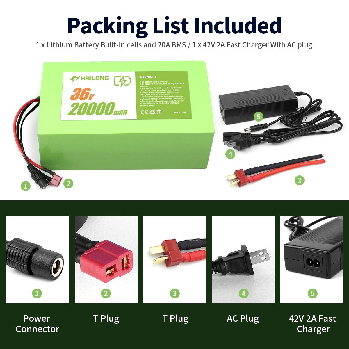 EBIKE BATTERY LITHIUM Li-Ion 36V 20AH ≤1000Watt Motor Bicycle E Bike BMS&Charger