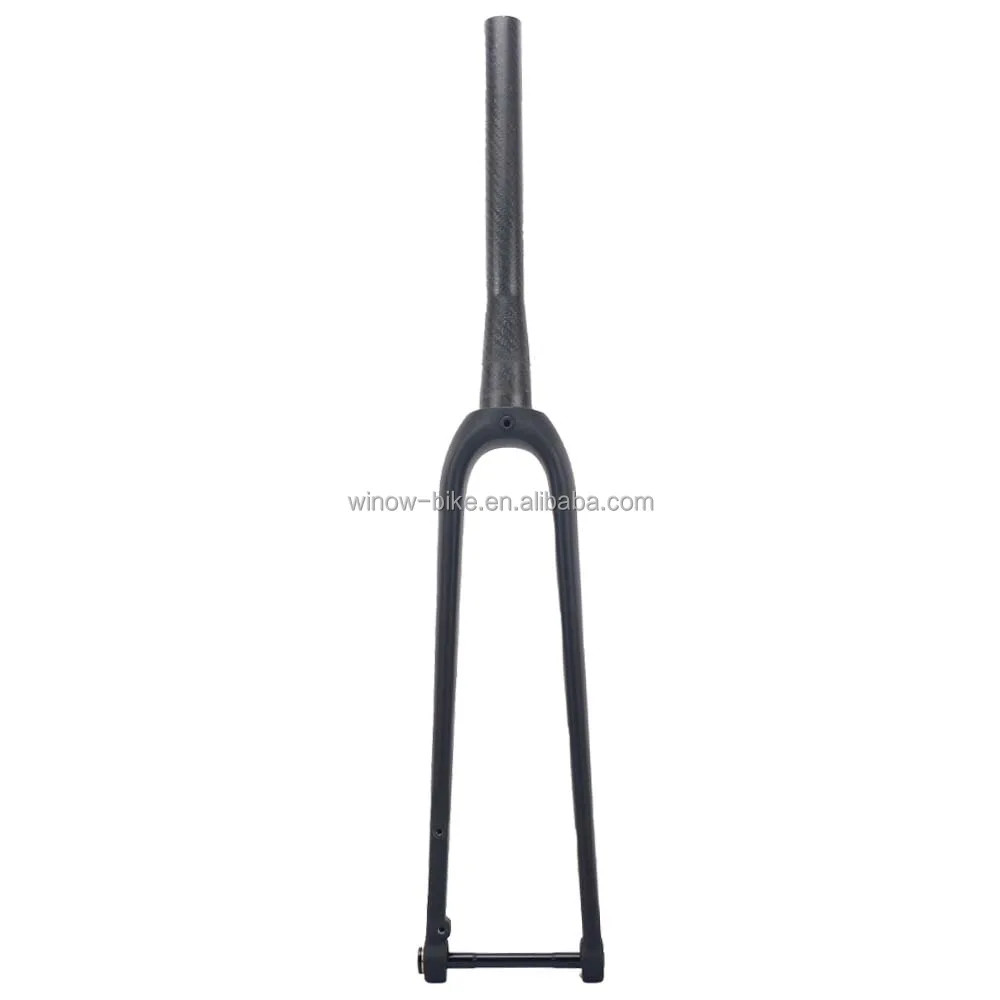 Carbon Gravel Road Bike Fork 700C 100*12mm Thru Axle Tapered Tube Disc Brake