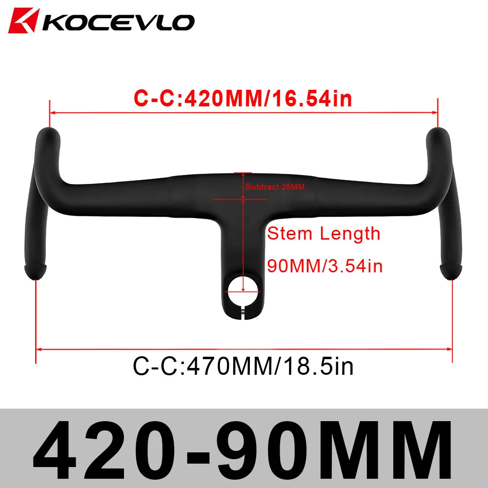 Gravel Bike Carbon Integrated Handlebar for 28.6mm Fork with Spacers 18 Degrees