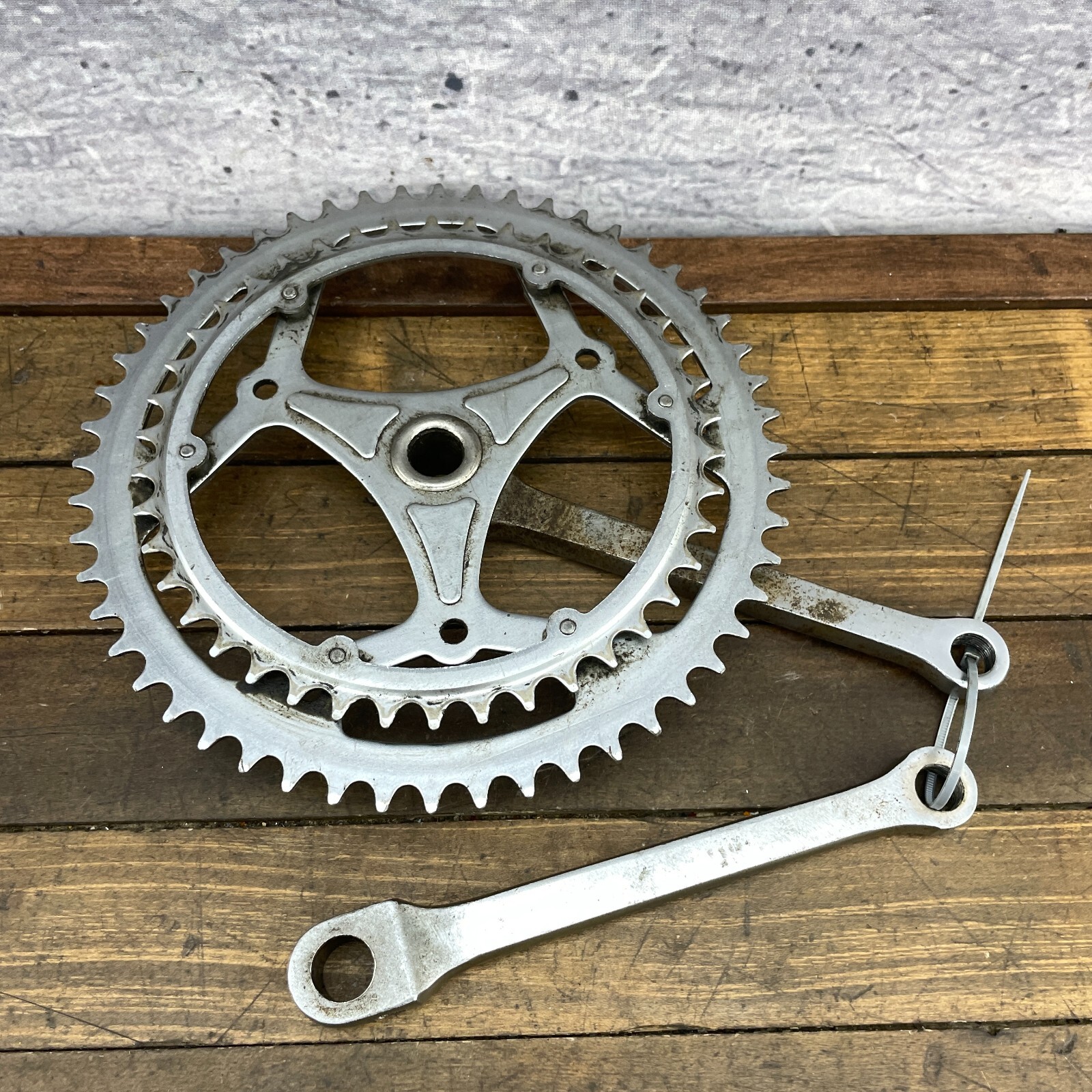 Vintage DOUBLE Cottered Crank Set Bottecchia Race 170 mm 70s 60s Steel Cranks
