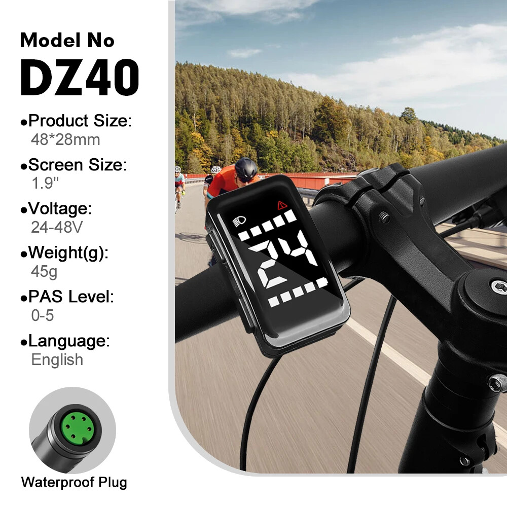 Mini DZ40 Display 24/36/48V E-bike Intelligent LCD Screen 5PIN Female Waterproof
