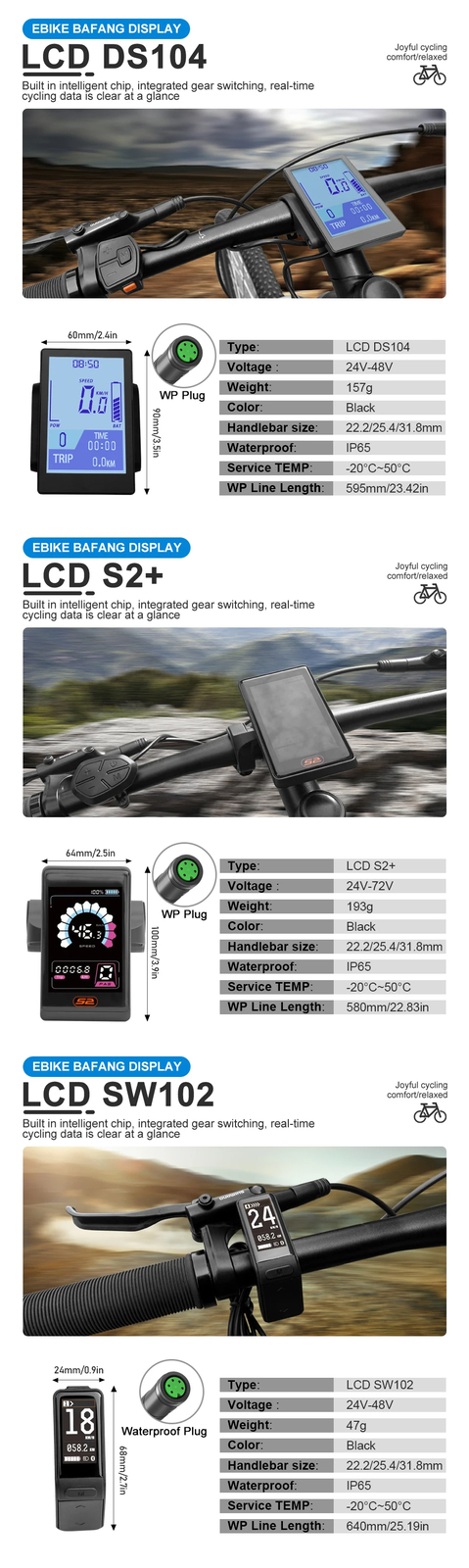 E-bike Intelligent LCD Screen Waterproof 5 Pin OLED Display for Mid Drive Motor