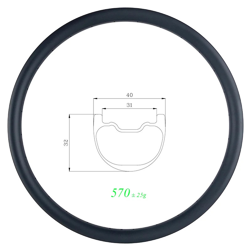 650B MTB AM Bicycle Carbon Rim Clincher Tubeless Bike Wheels 28H 32H 36H 27.5er