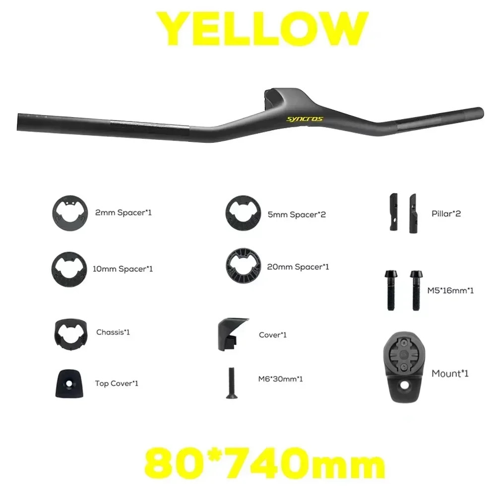 -40 Degrees 740MM Full Carbon Fibre MTB Bicycle Integrated Cockpit Handlebar