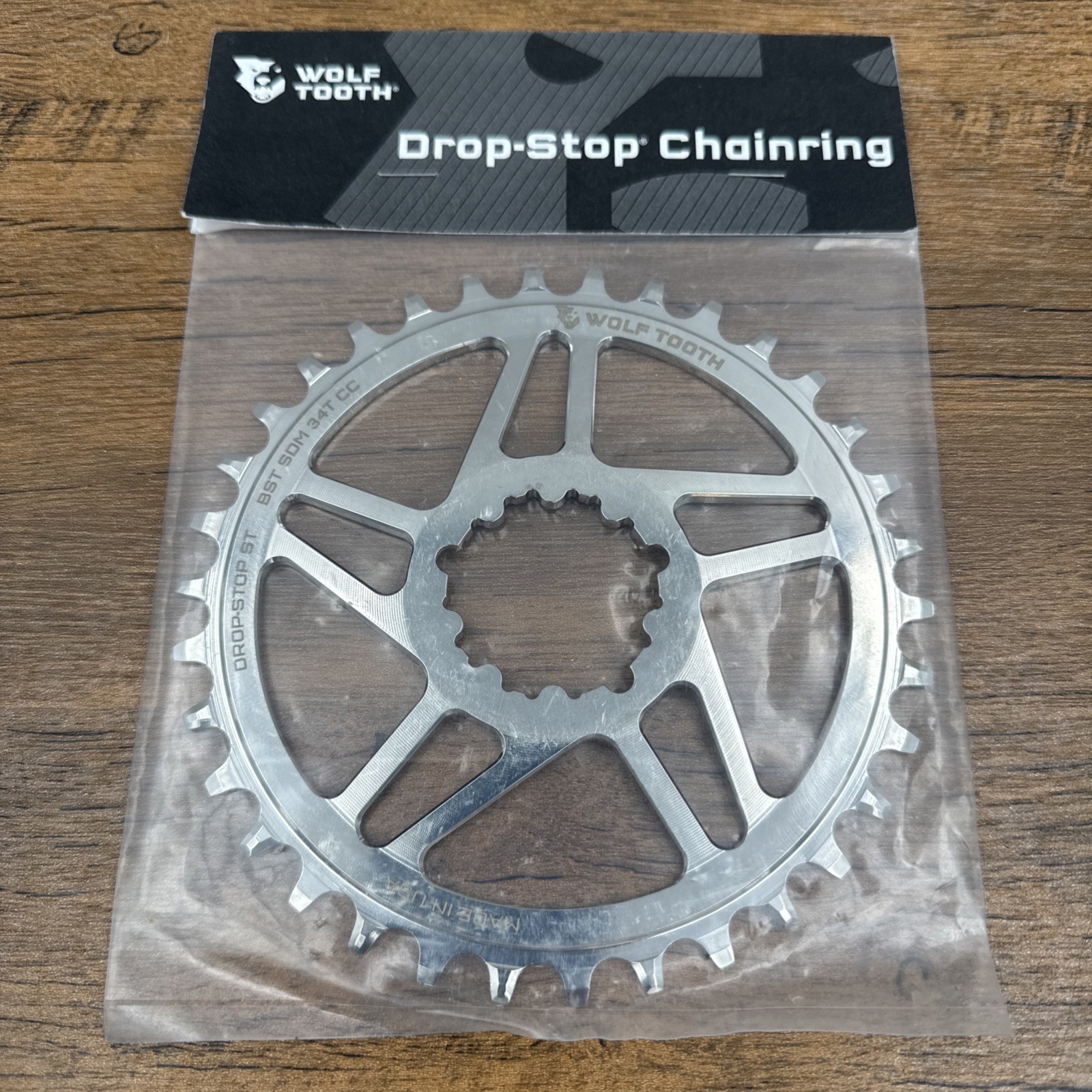 Wolf Tooth Components SILVER 34t SRAM Drop Stop ST Boost 3mm Chainring